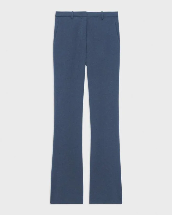 Pants Women Theory Flared Pant In Good Wool Ash Blue