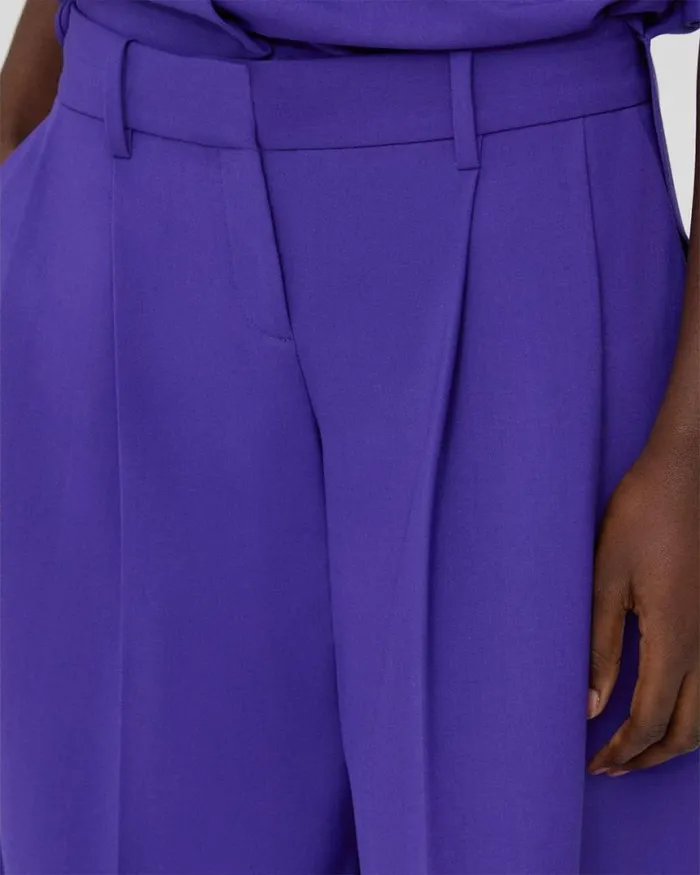 Pants Women Theory Pleated LowRise Pant In Stretch Wool Blue Iris Pants Women Theory Pleated LowRise Pant In Stretch Wool Blue Iris