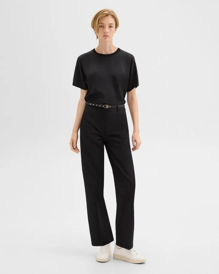 Pants Women Theory Relaxed Pant In Gabardine Black