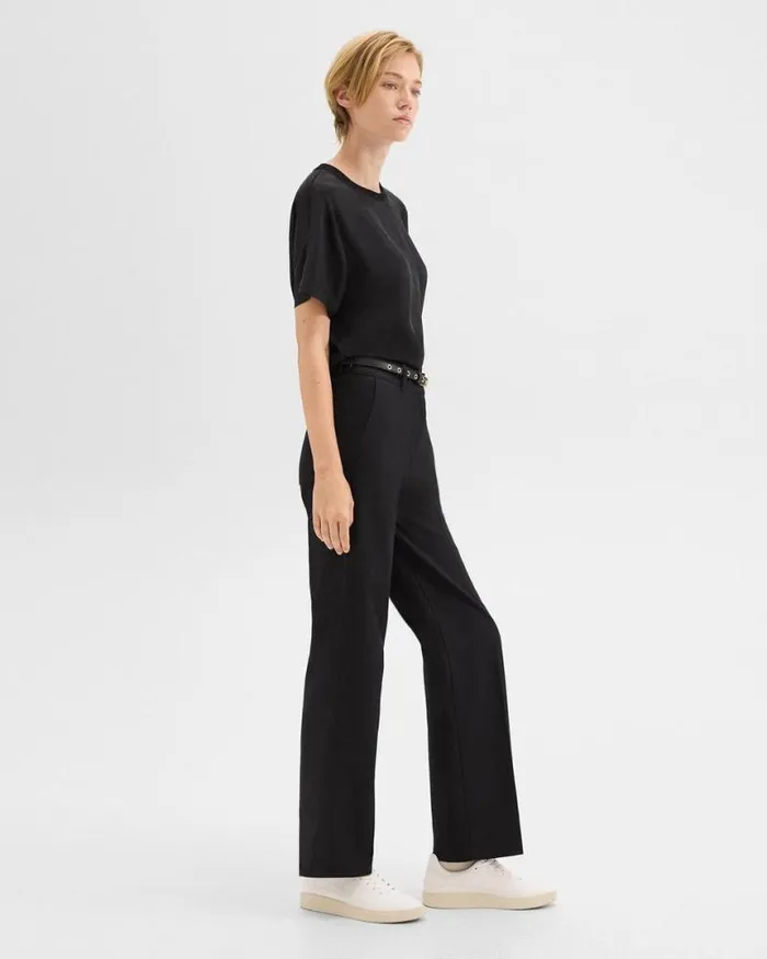 Pants Women Theory Relaxed Pant In Gabardine Black