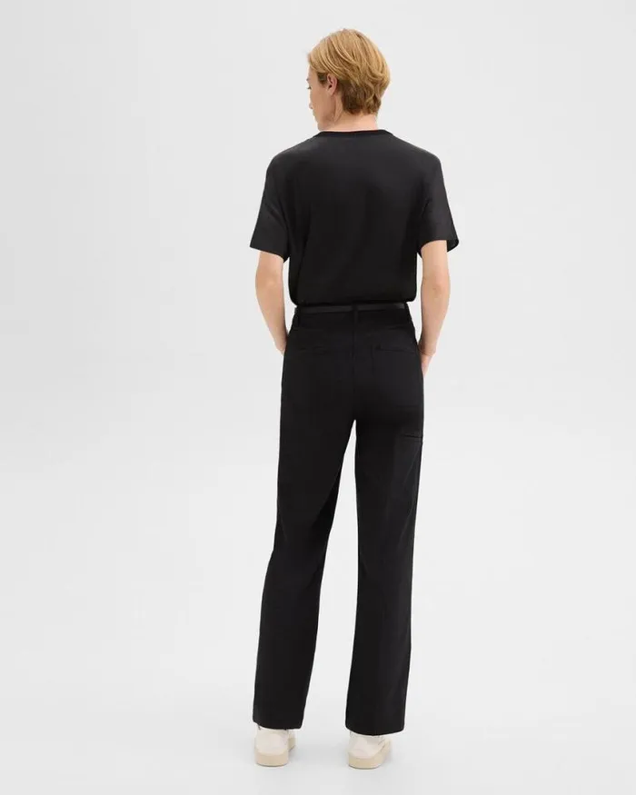 Pants Women Theory Relaxed Pant In Gabardine Black
