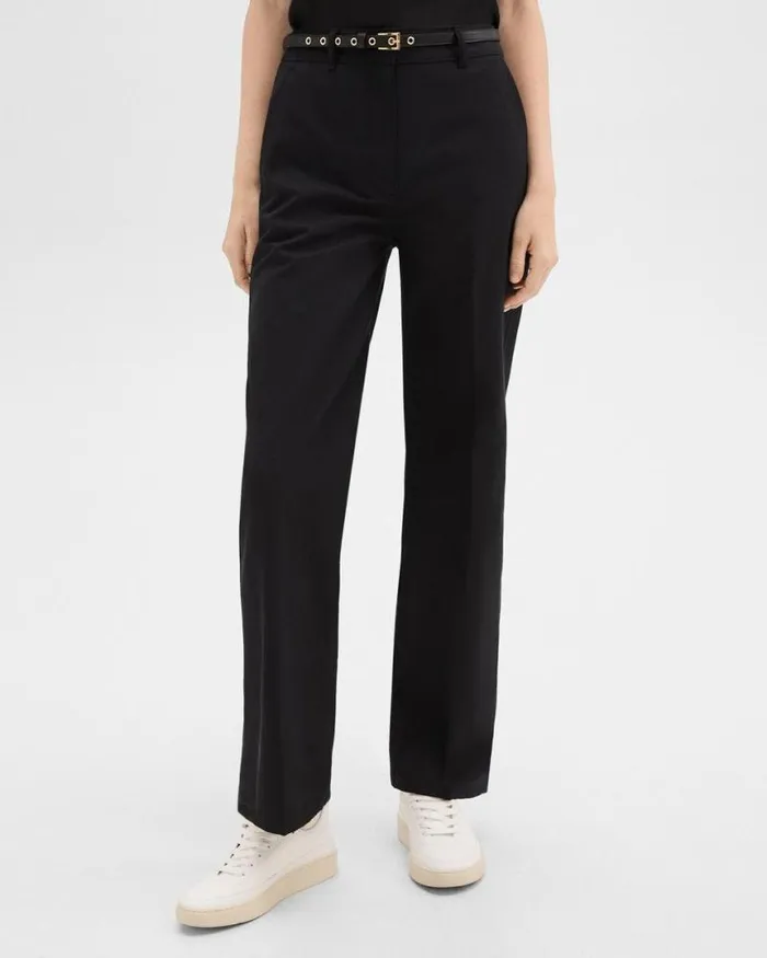 Pants Women Theory Relaxed Pant In Gabardine Black