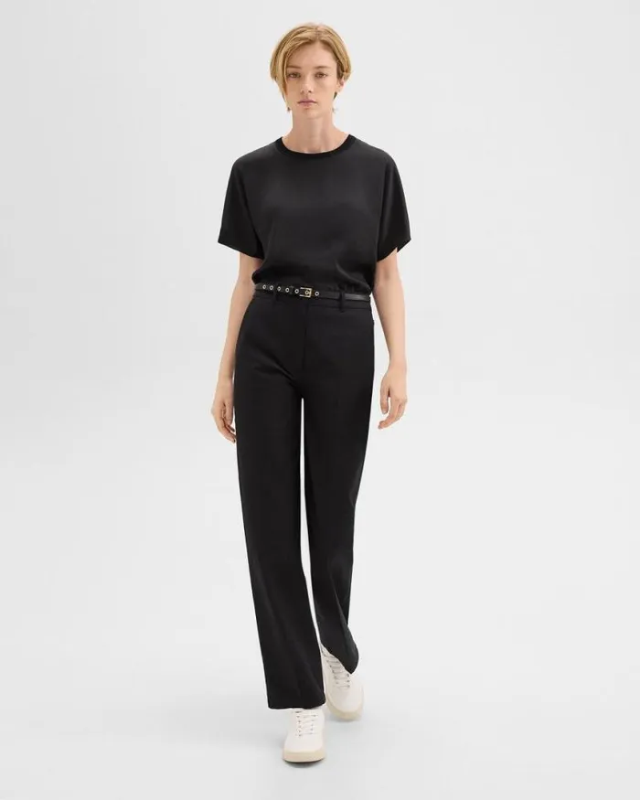 Pants Women Theory Relaxed Pant In Gabardine Black