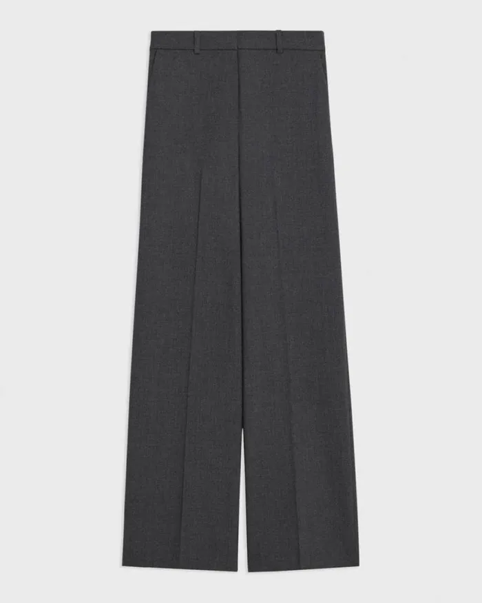 Pants Women Theory StraightLeg Pant In Good Wool Charcoal Melange