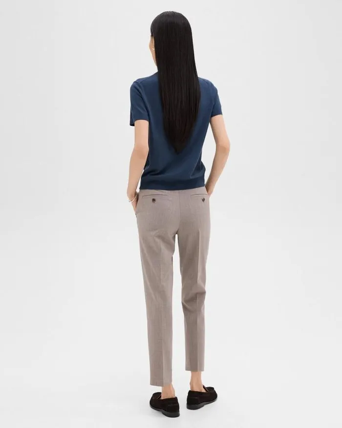 Pants Women Theory Treeca Pant In Good Wool Cinder Melange