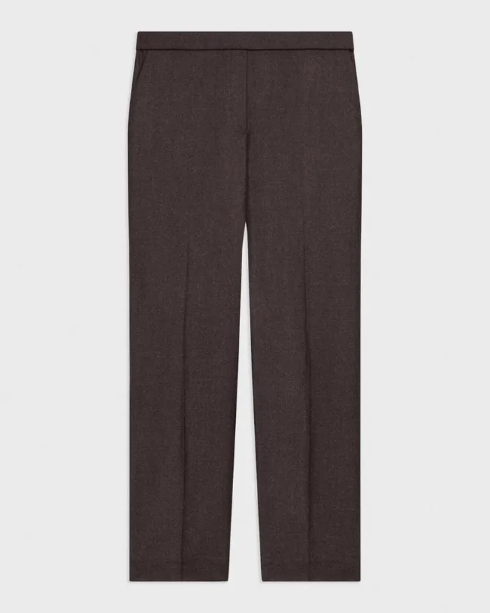 Pants Women Theory Treeca PullOn Pant In Sleek Flannel Hickory Melange