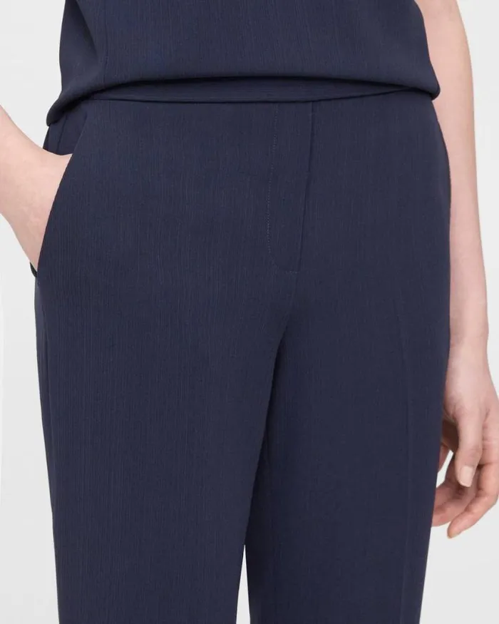 Pants Women Theory Treeca PullOn Pant In Striped Admiral Crepe Nocturne Navy