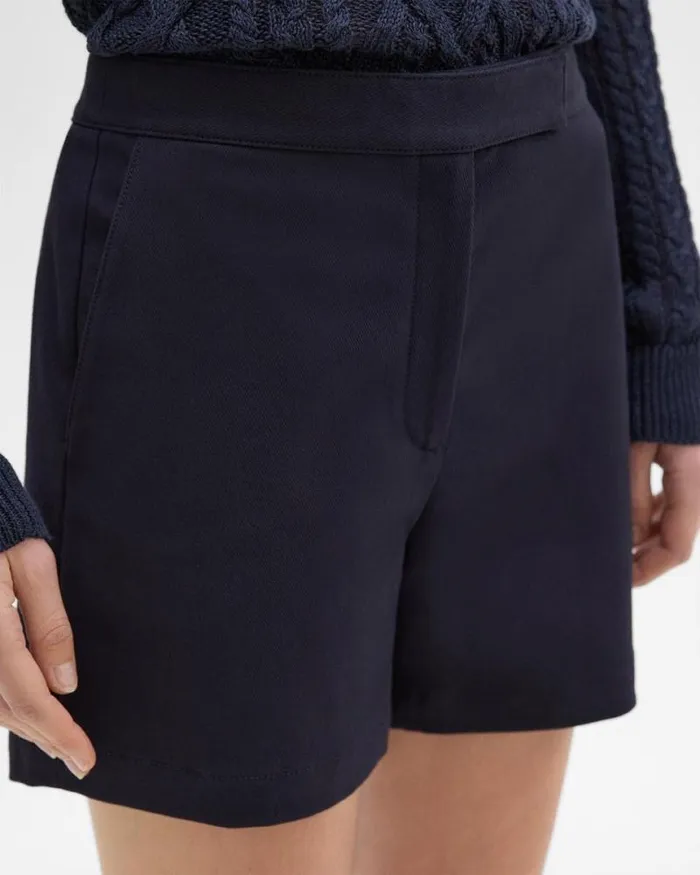 Pants Women Theory Waist Tab Short In Neoteric Twill Dark Navy Pants Women Theory Waist Tab Short In Neoteric Twill Dark Navy