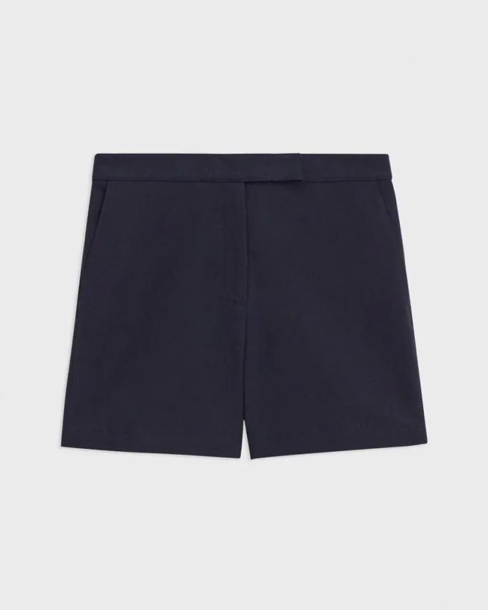 Pants Women Theory Waist Tab Short In Neoteric Twill Dark Navy Pants Women Theory Waist Tab Short In Neoteric Twill Dark Navy