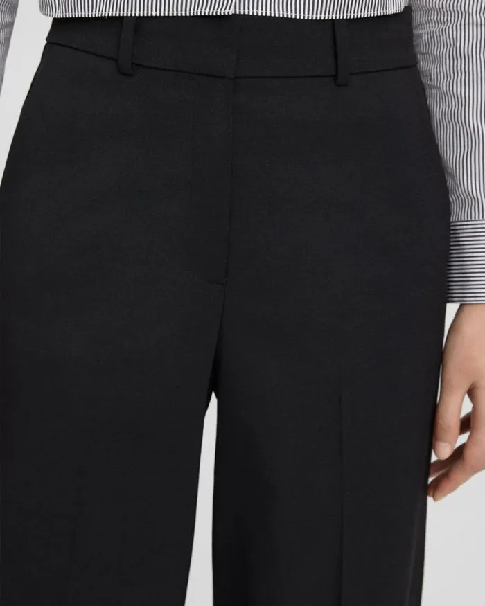 Pants Women Theory WideLeg Pant In Textured Gabardine Black Pants Women Theory WideLeg Pant In Textured Gabardine Black