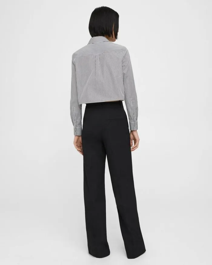Pants Women Theory WideLeg Pant In Textured Gabardine Black Pants Women Theory WideLeg Pant In Textured Gabardine Black