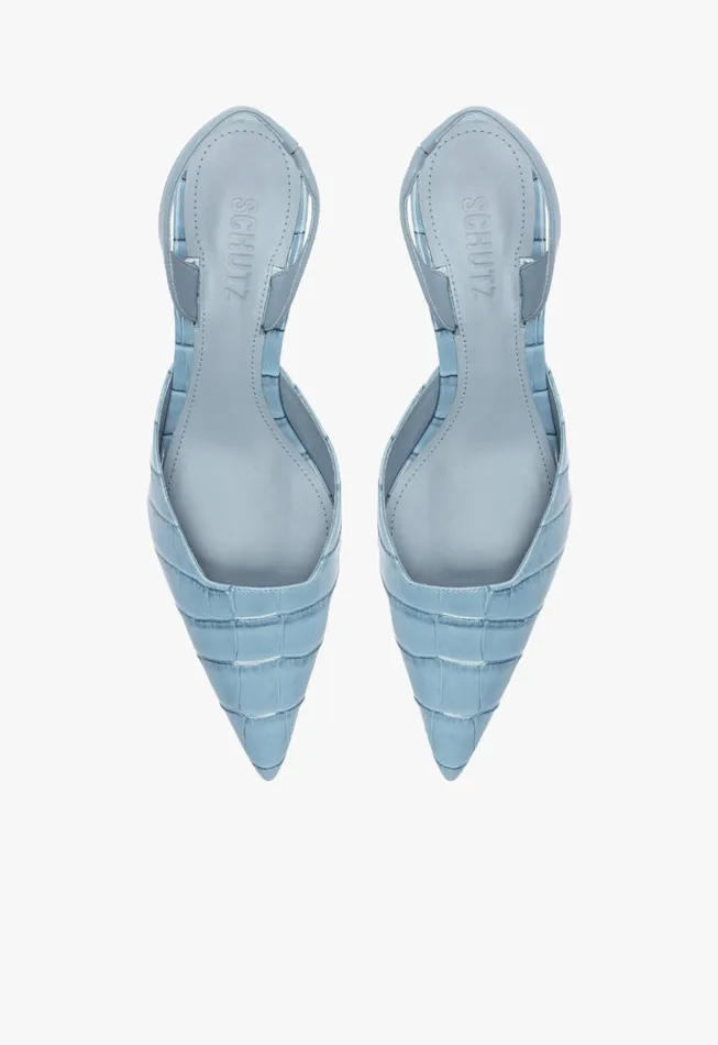 Paola Mid Sling Pump Blue Women Schutz Shoes