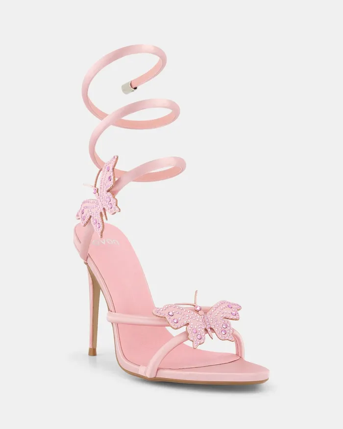Party Women ZAISHA SOFT PINK Open Toe Heels NOVO Shoes