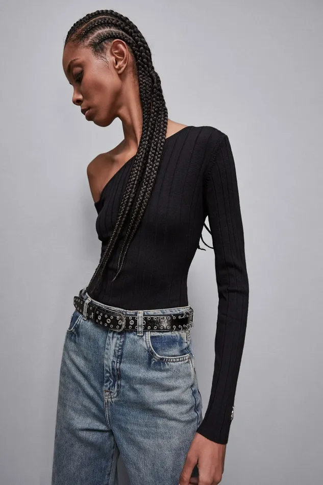 Patrizia Pepe Belts LowWaisted Leather Belt Black 8211 Women