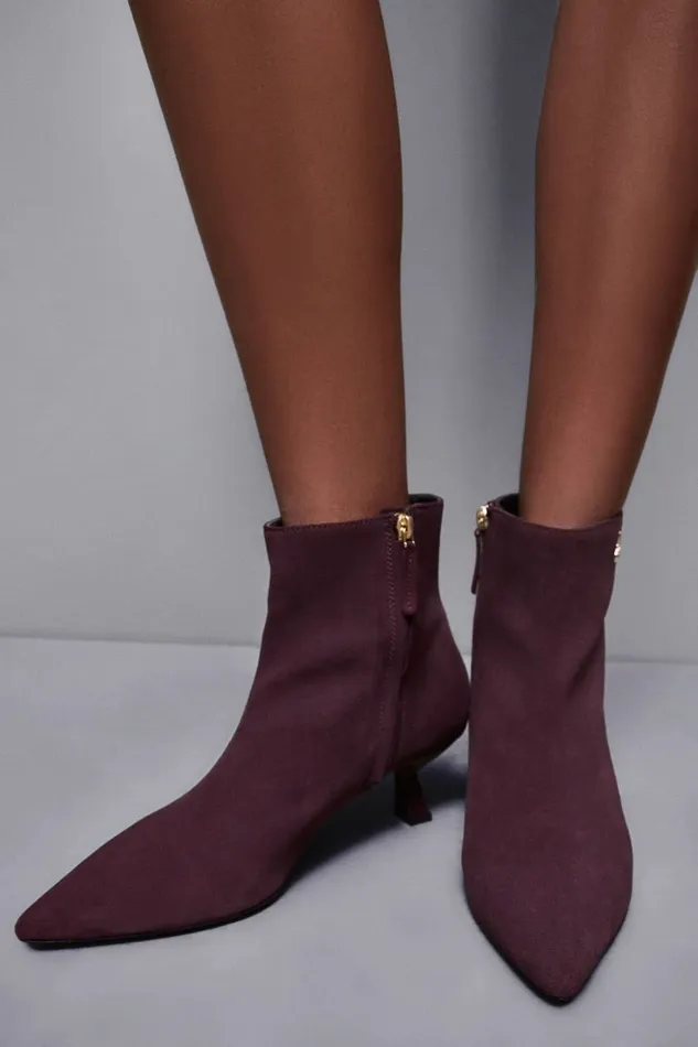 Patrizia Pepe Boots Leather Ankle Boots With Zipper Purple 8211 Women