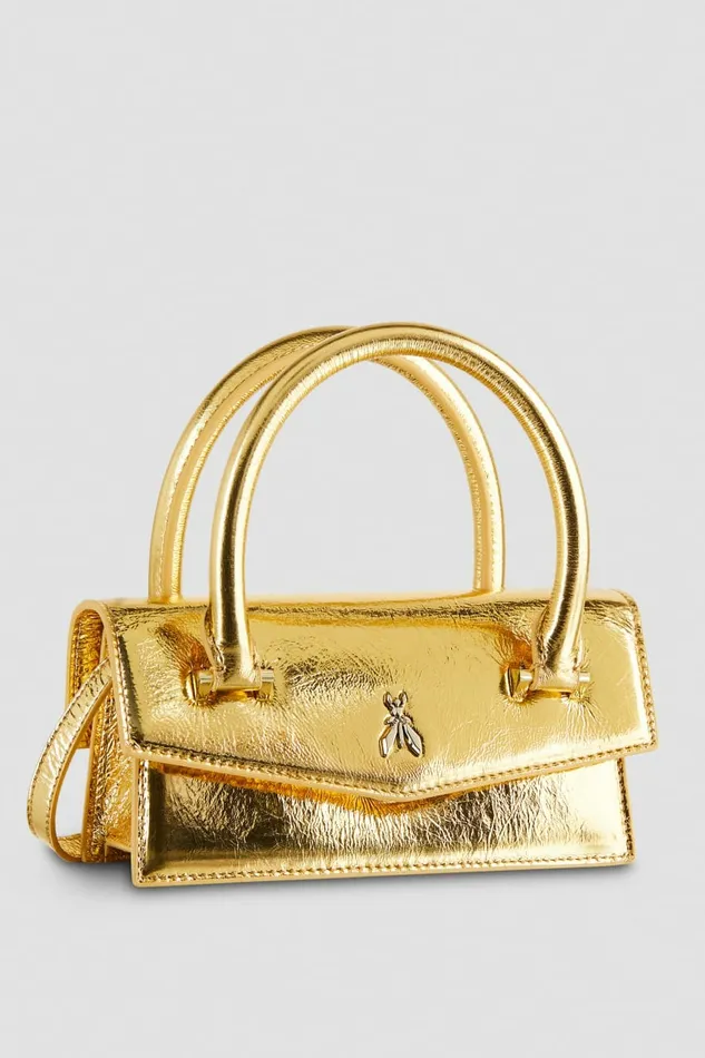 Patrizia Pepe Crossbodys Fly Bamby Leather Shoulder Bag Gold 8211 Women