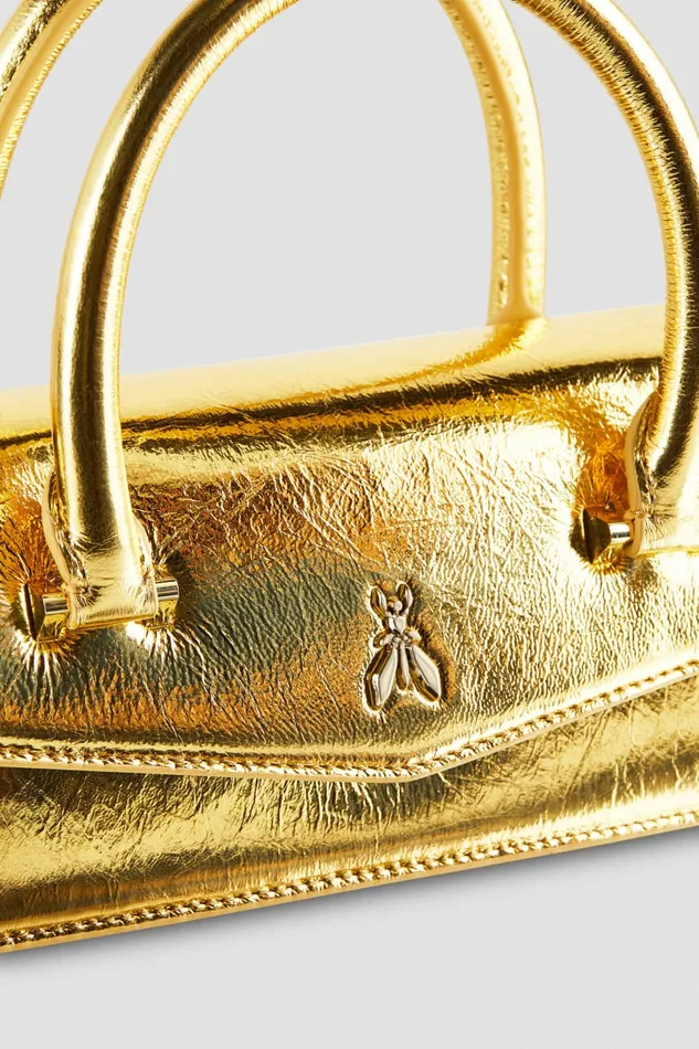 Patrizia Pepe Crossbodys Fly Bamby Leather Shoulder Bag Gold 8211 Women