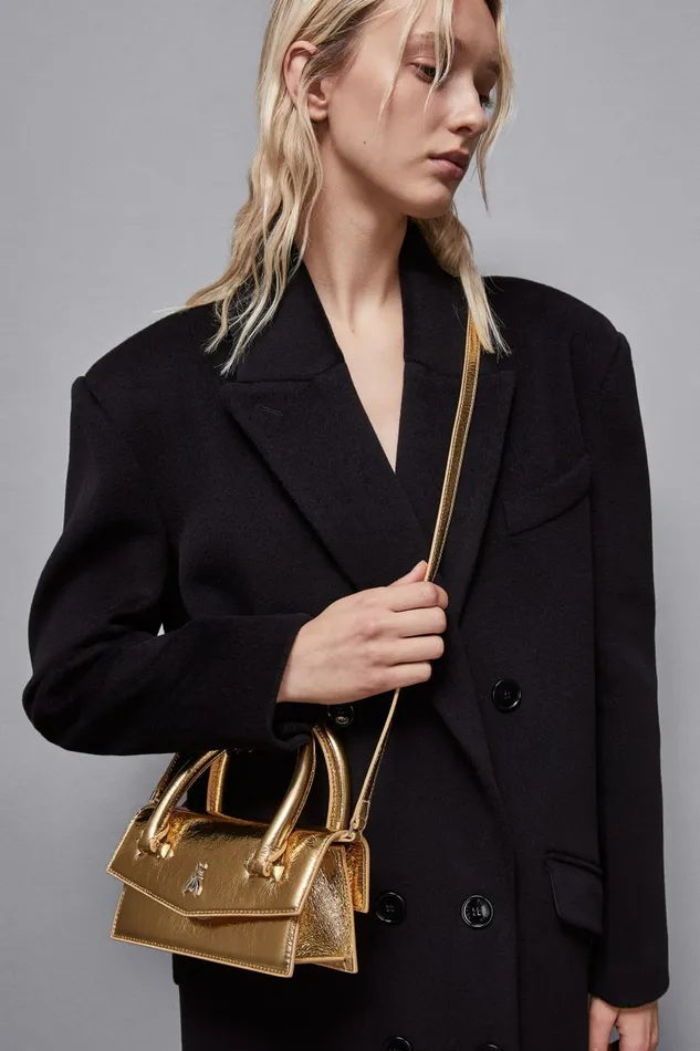 Patrizia Pepe Crossbodys Fly Bamby Leather Shoulder Bag Gold 8211 Women