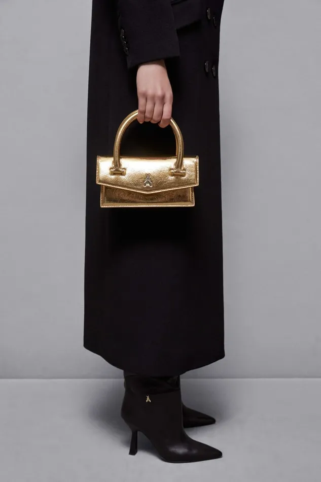 Patrizia Pepe Crossbodys Fly Bamby Leather Shoulder Bag Gold 8211 Women