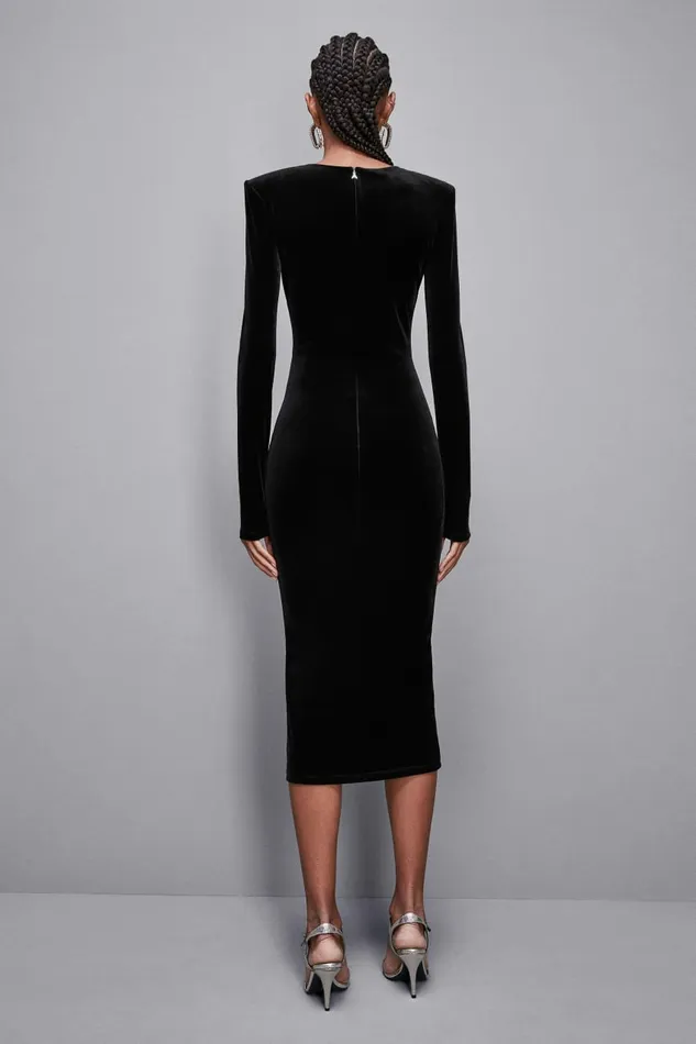 Patrizia Pepe Dresses Essential Velvet Bustier Dress Black 8211 Women
