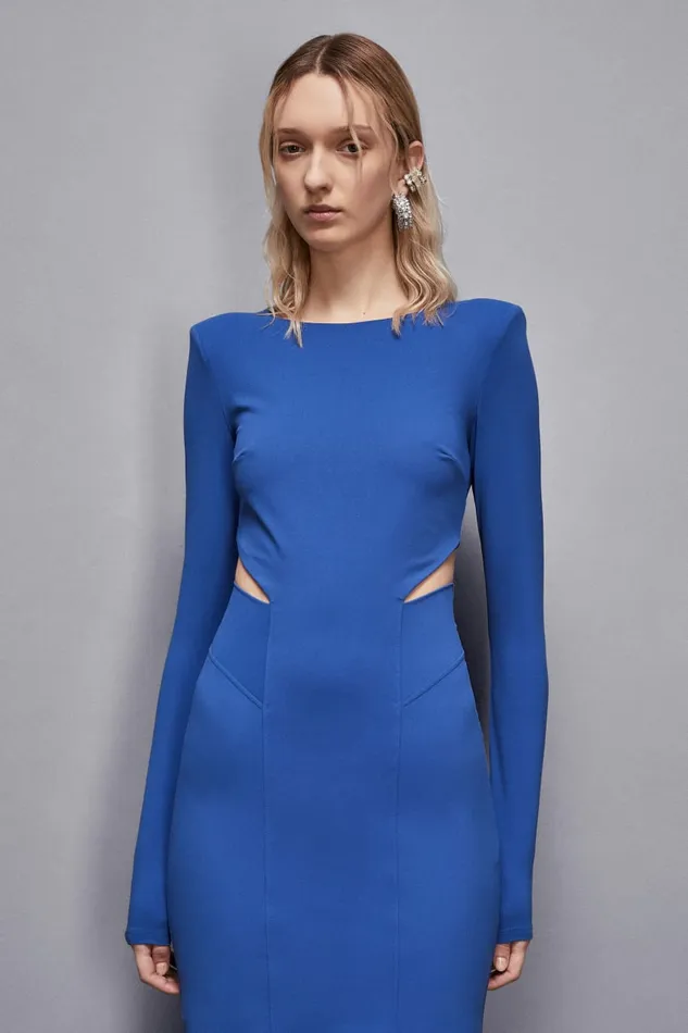 Patrizia Pepe Dresses Midi Dress With Slash Blue 8211 Women