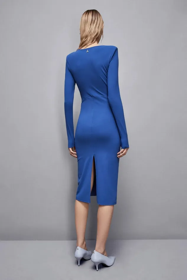 Patrizia Pepe Dresses Midi Dress With Slash Blue 8211 Women