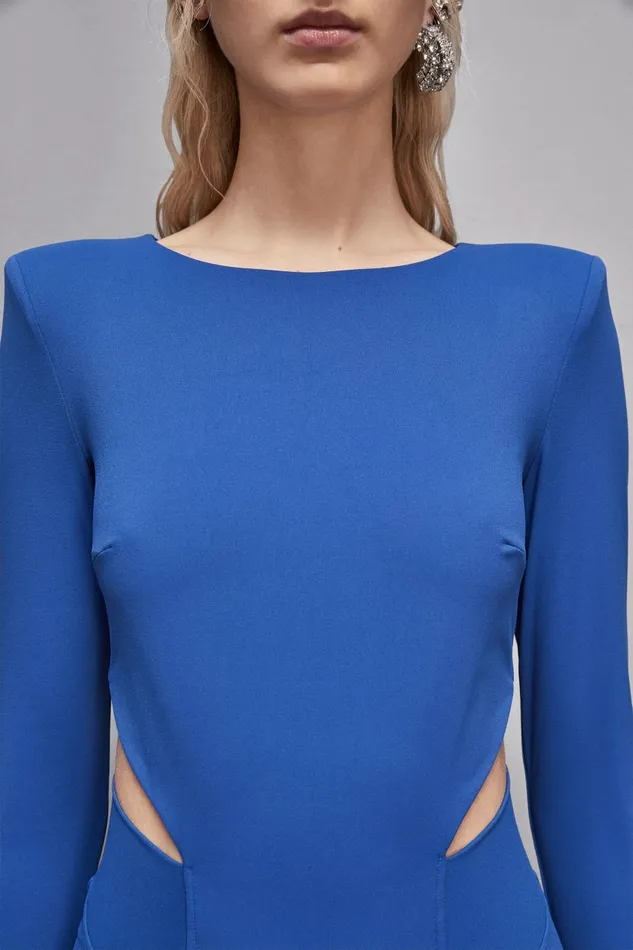 Patrizia Pepe Dresses Midi Dress With Slash Blue 8211 Women