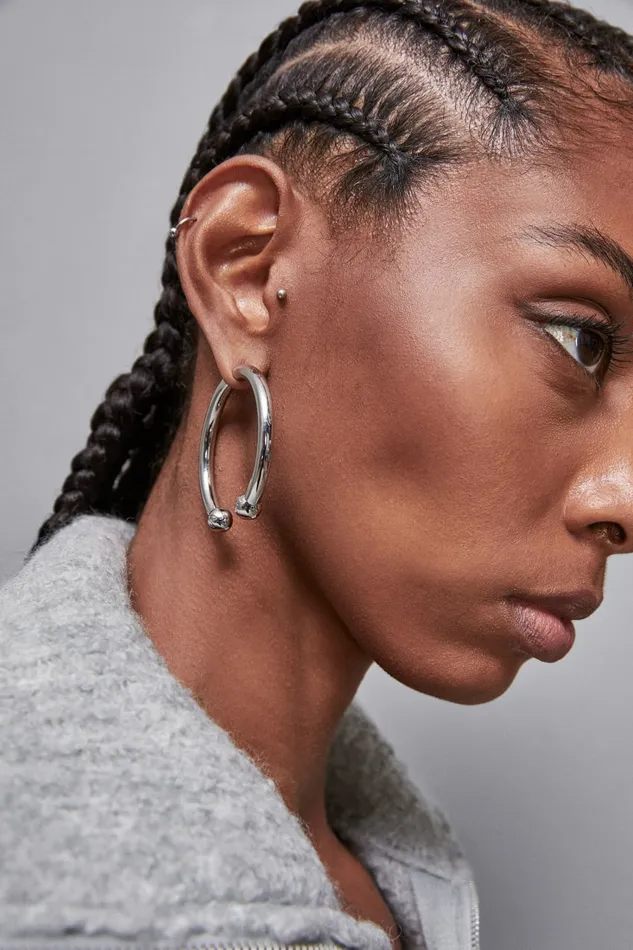 Patrizia Pepe Earrings Piercing Hoop Earrings Silver 8211 Women
