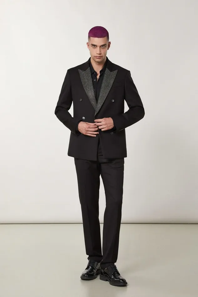 Patrizia Pepe Jackets Flannel And Rhinestone Jacket Black 8211 Men
