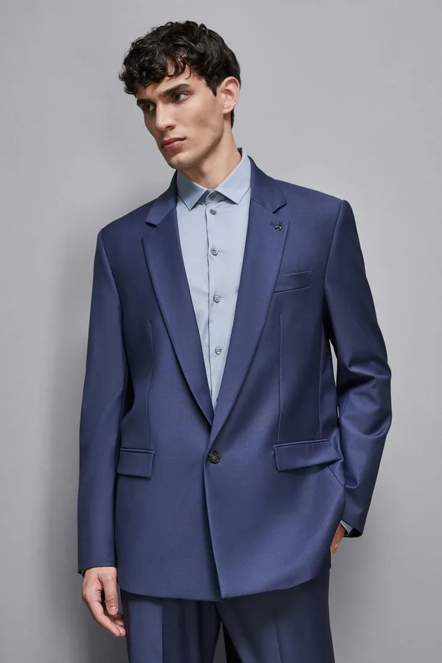 Patrizia Pepe Jackets Single Breasted Lined Jacket Blue 8211 Men