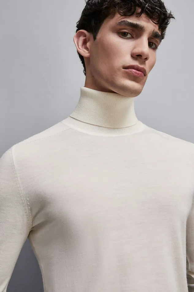 Patrizia Pepe Knitwear Turtleneck Sweater White 8211 Men