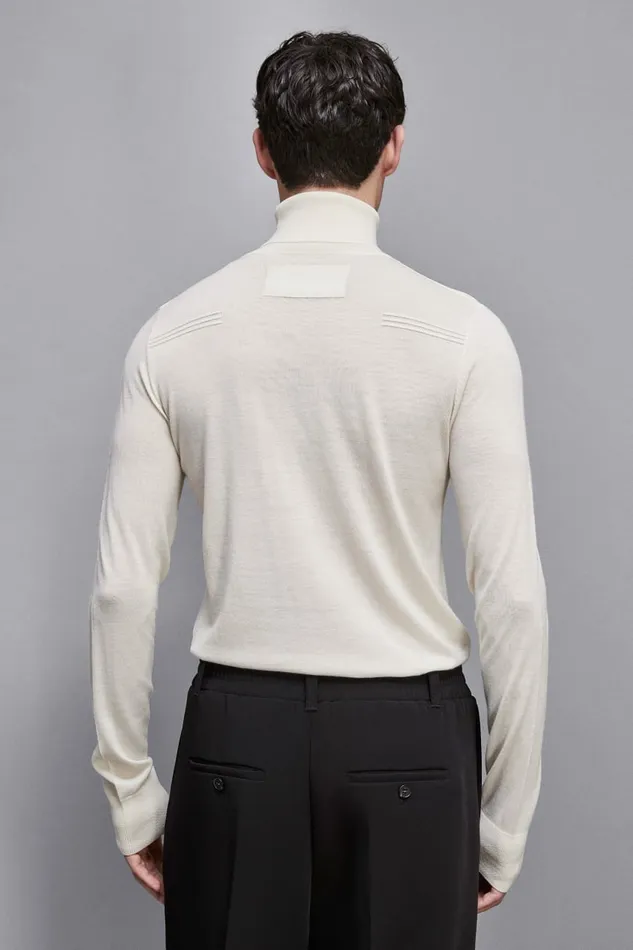 Patrizia Pepe Knitwear Turtleneck Sweater White 8211 Men