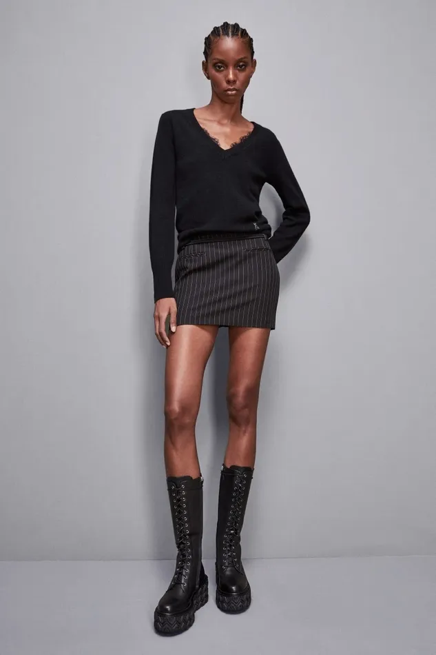 Patrizia Pepe Knitwear VNeck Cashmere Jumper Black 8211 Women