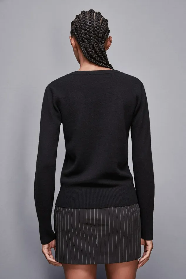 Patrizia Pepe Knitwear VNeck Cashmere Jumper Black 8211 Women