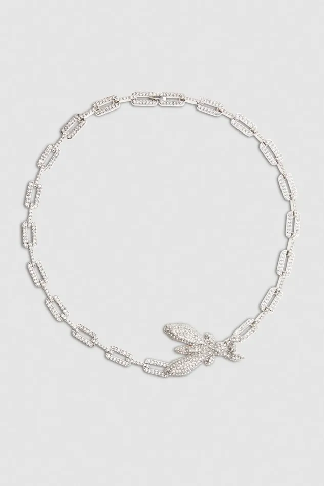 Patrizia Pepe Necklaces Rol Necklace With Rhinestones Silver 8211 Women