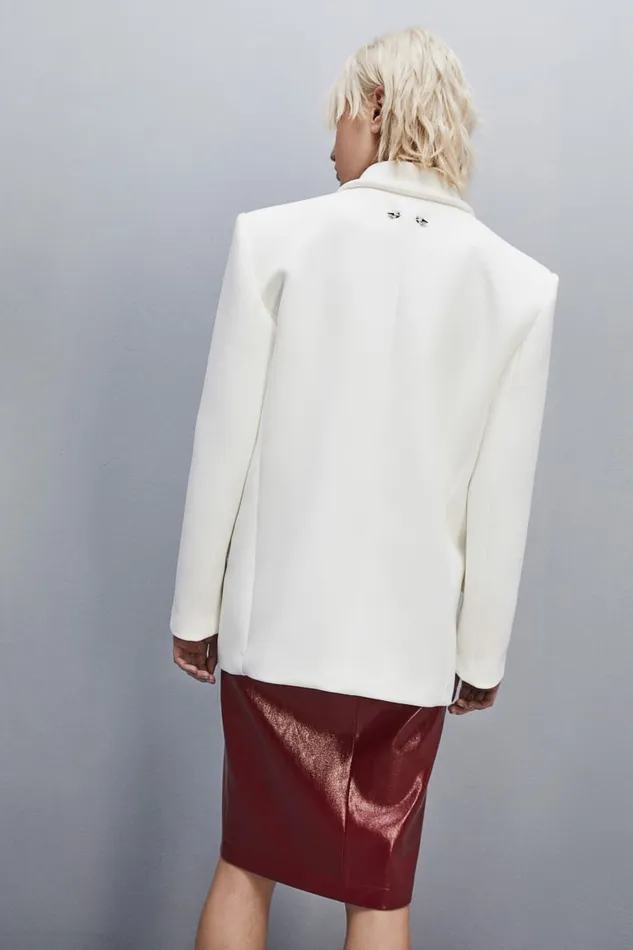 Patrizia Pepe Outerwear DoubleBreasted Over Peacoat White 8211 Women