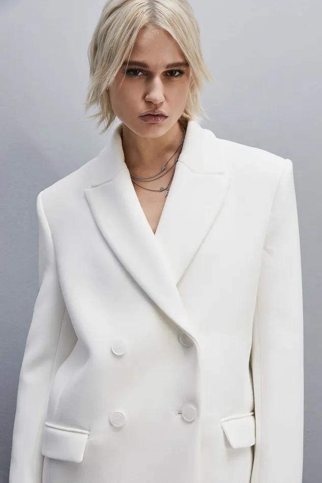 Patrizia Pepe Outerwear DoubleBreasted Over Peacoat White 8211 Women