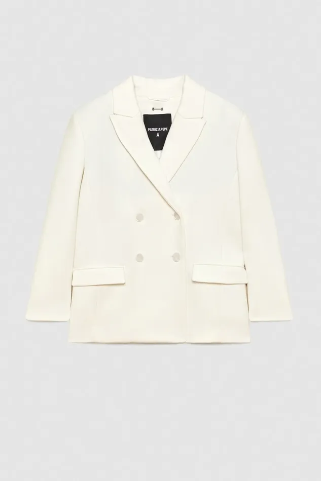 Patrizia Pepe Outerwear DoubleBreasted Over Peacoat White 8211 Women
