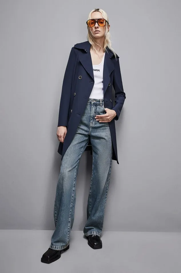 Patrizia Pepe Outerwear Trench Blue 8211 Women