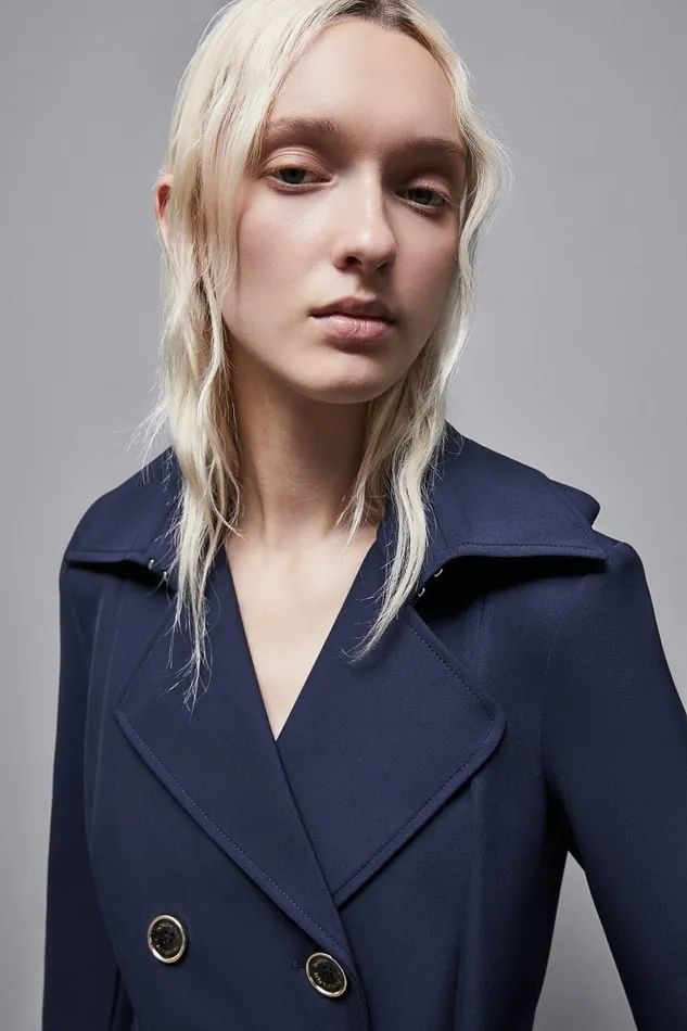 Patrizia Pepe Outerwear Trench Blue 8211 Women