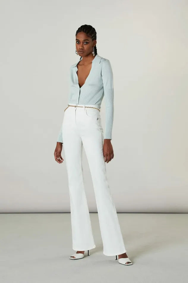 Patrizia Pepe Pants and Jeans Fly Embroidery Jeggings White 8211 Women