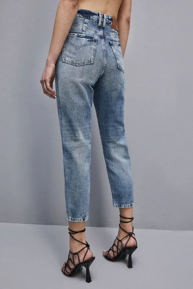 Patrizia Pepe Pants and Jeans High Waist Denim Pants Light Blue 8211 Women