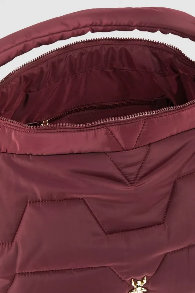 Patrizia Pepe Shoppers Nylon Shoulder Bag With Zipper Purple 8211 Women