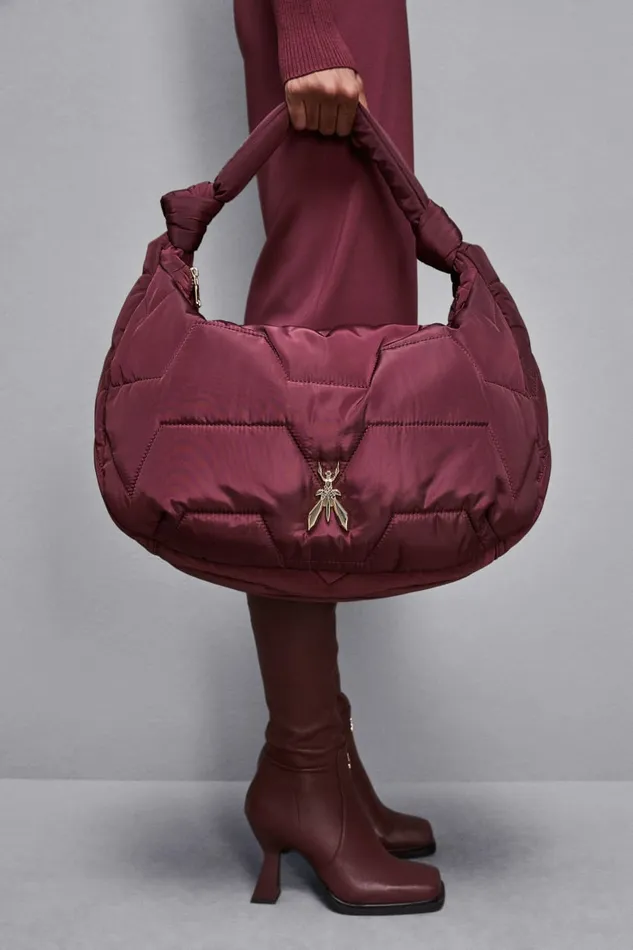 Patrizia Pepe Shoppers Nylon Shoulder Bag With Zipper Purple 8211 Women