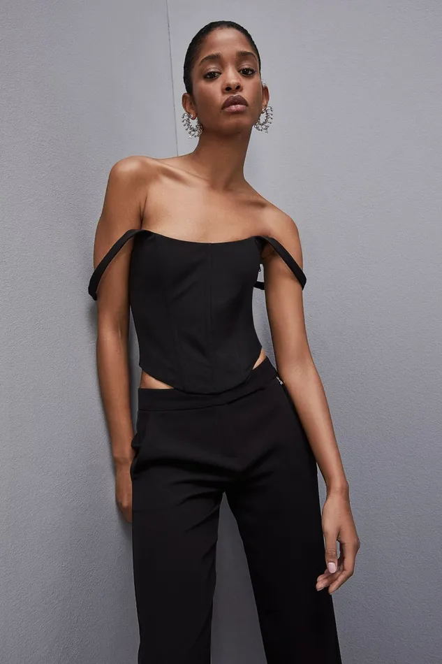 Patrizia Pepe Tailleur Bustier Top Black 8211 Women