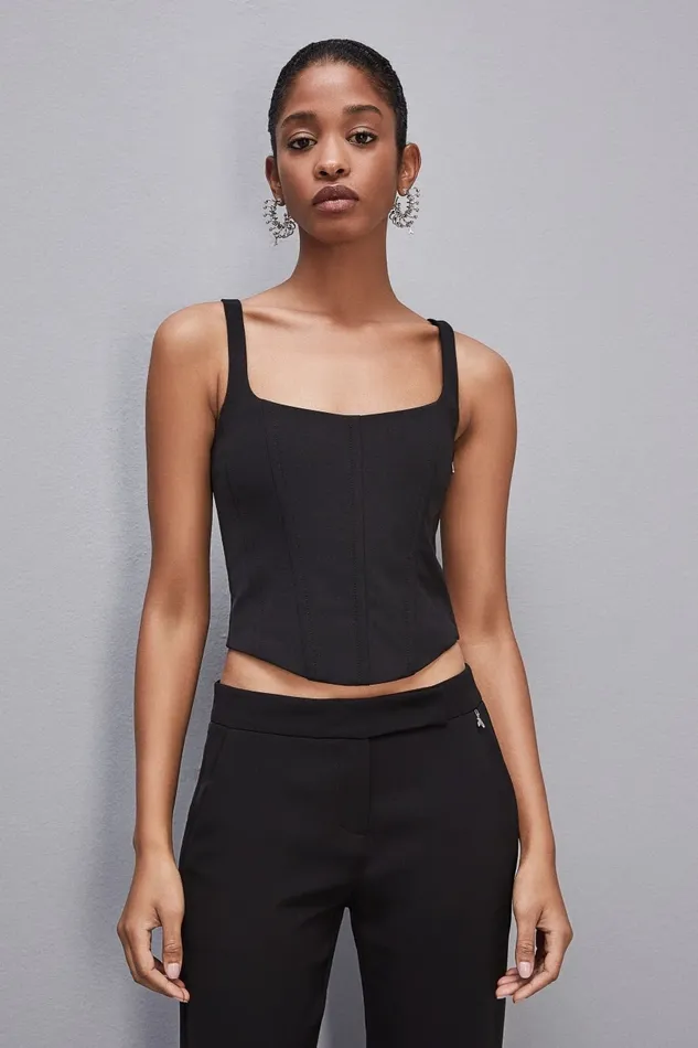 Patrizia Pepe Tailleur Bustier Top Black 8211 Women