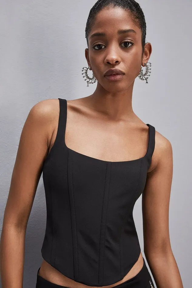 Patrizia Pepe Tailleur Bustier Top Black 8211 Women