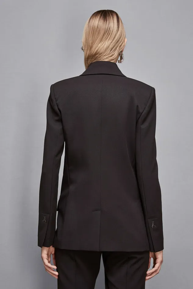 Patrizia Pepe Tailleur DoubleBreasted Smoking Jacket Black 8211 Women