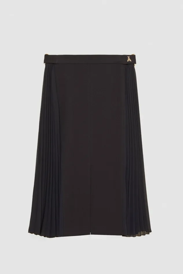 Patrizia Pepe Tailleur HighWaisted Midi Skirt In Gabardine Blue 8211 Women