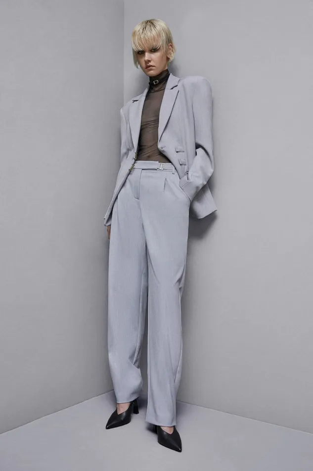 Patrizia Pepe Tailleur Regular Fit Viscose Pants Grey 8211 Women
